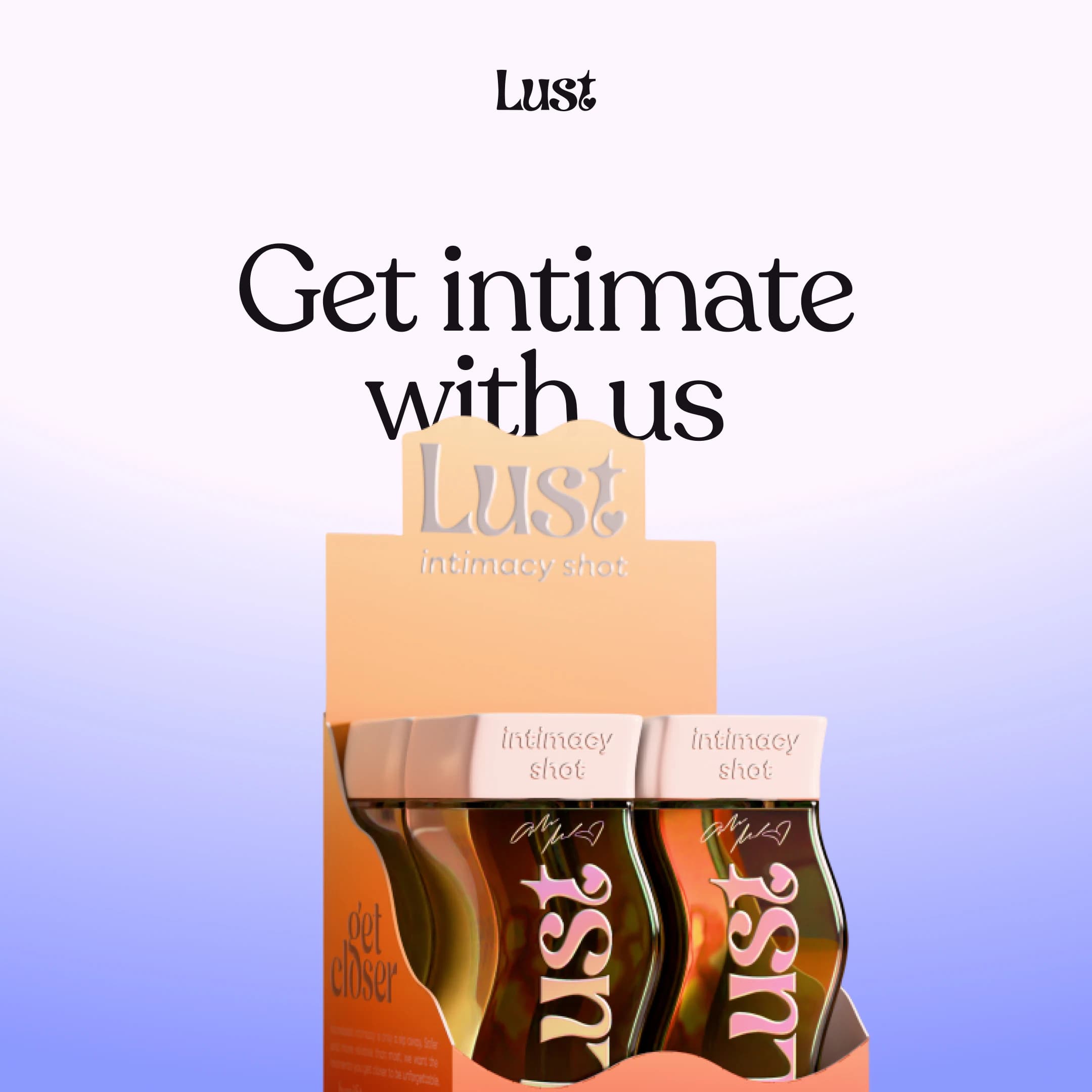 DrinkLust e-commerce hero with 3D product render at sunset